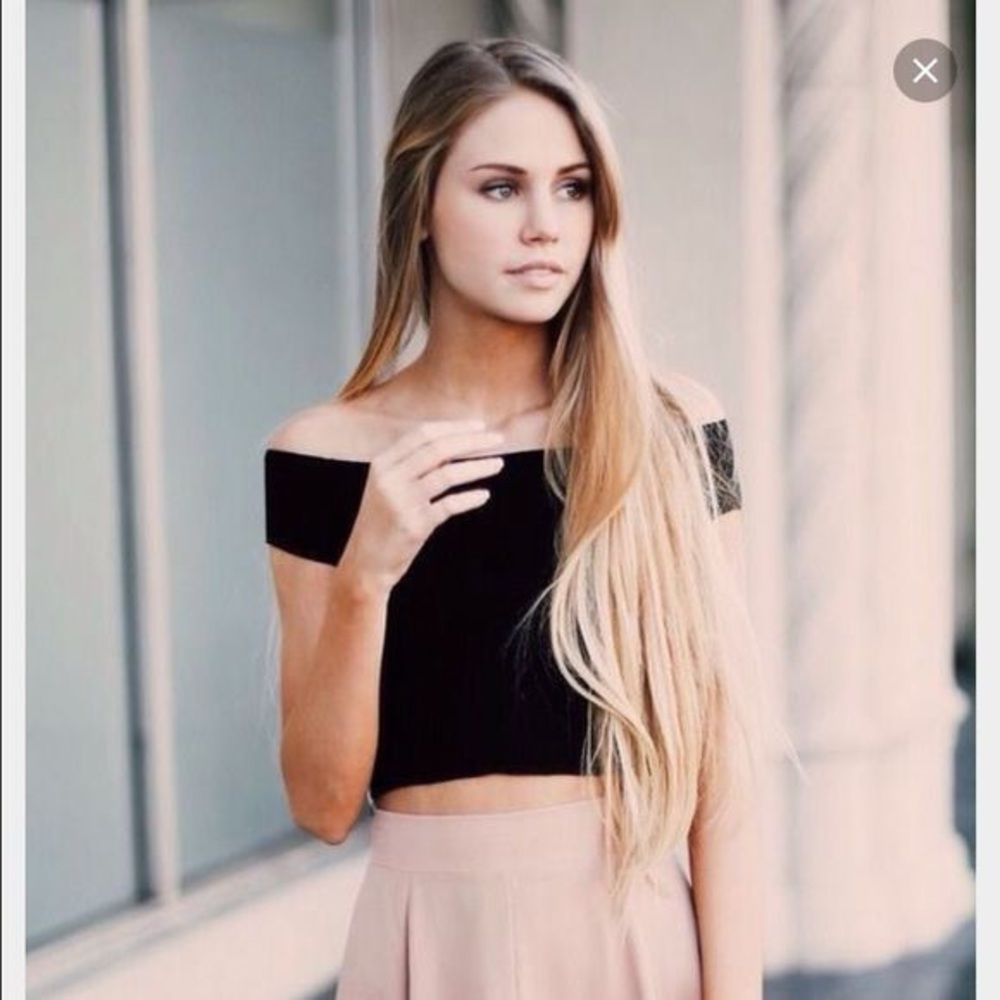 Black off the shoulder brandy Melville top